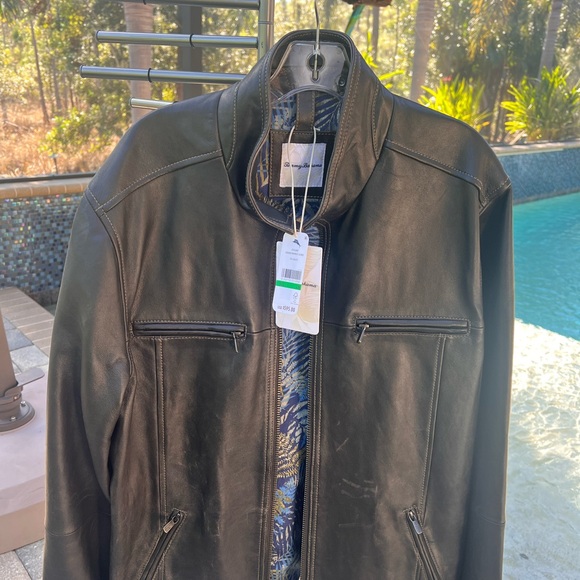 Men’s NWT Tommy Bahama Leather Rocker Jacket, sz Large - Picture 3 of 12